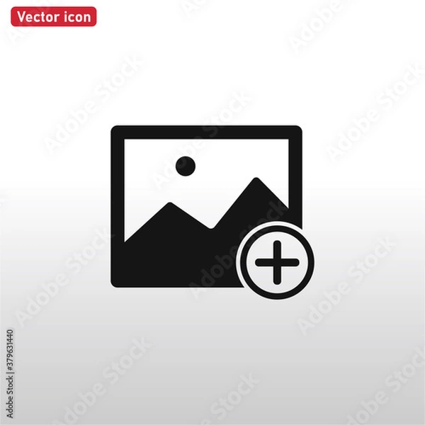 Fototapeta Add Image icon vector . Add Photo sign
