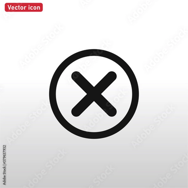 Fototapeta Close icon vector . Delete sign