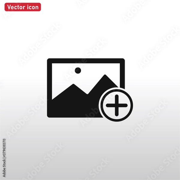 Fototapeta Add Image icon vector . Add Picture sign