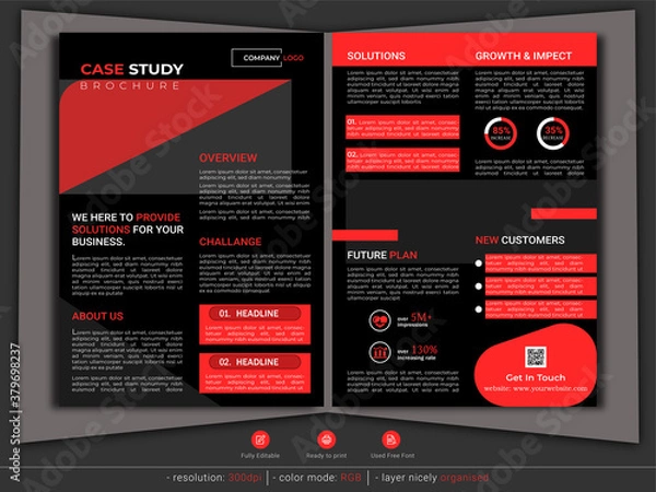 Obraz Case study business brochure template A4 size