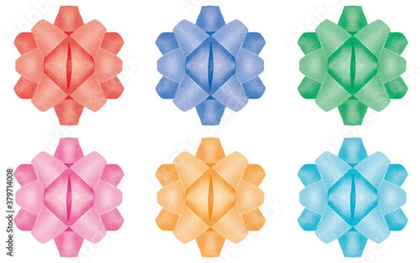 Fototapeta 真上から見たリボンのイラストセット