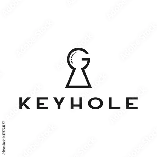 Obraz G Keyhole Logo Design Vector