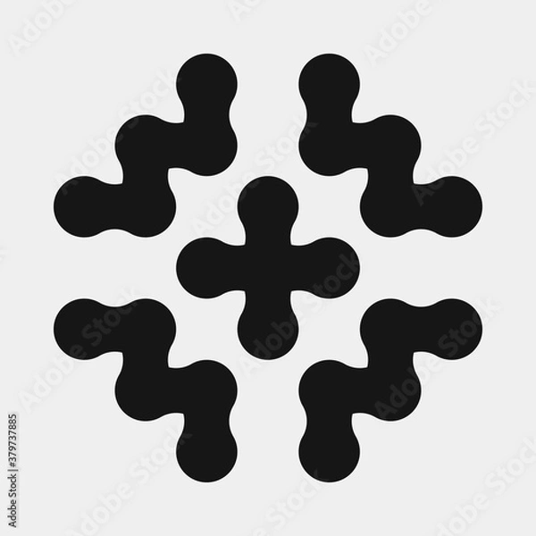 Fototapeta Abstract Cross Pattern Dots Logo generative computational art illustration