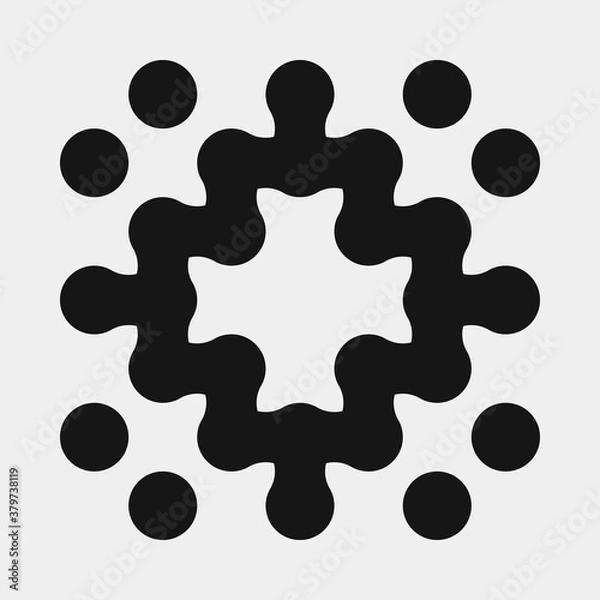 Fototapeta Abstract Cross Pattern Dots Logo generative computational art illustration