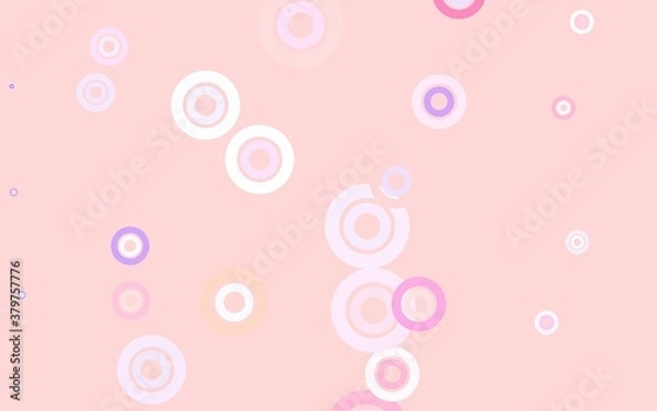 Obraz Light Pink, Yellow vector texture with disks.