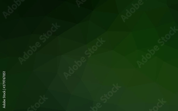 Fototapeta Dark Green vector abstract polygonal cover. Colorful illustration in abstract style with gradient. The best triangular design for your business.