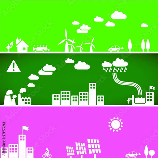 Fototapeta Green abstract nature eco city and deer wildlife with nature landscape background