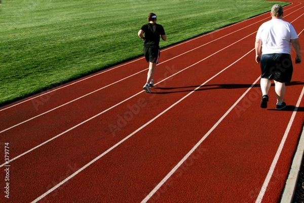 Fototapeta 2 people on a racetrack