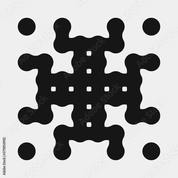 Fototapeta Abstract Cross Pattern Dots Logo generative computational art illustration