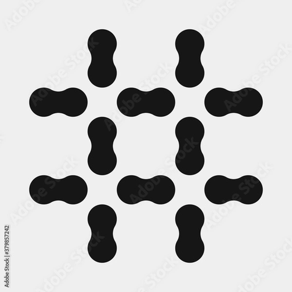 Fototapeta Abstract Cross Pattern Dots Logo generative computational art illustration