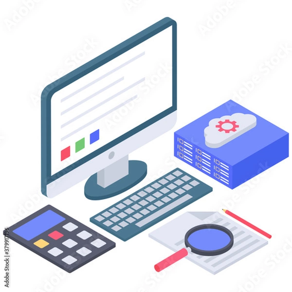 Obraz 
Accounts monitoring report icon design.
