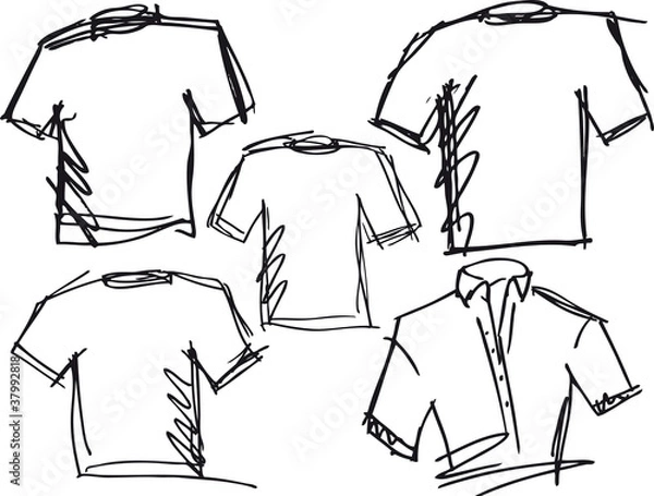 Fototapeta tee sketch. Vector illustration