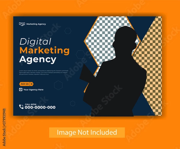 Obraz Digital marketing Agency Web banner Premium Vector