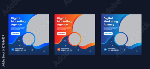 Fototapeta Modern Creative Digital Marketing Web Banner Or Square Flyer