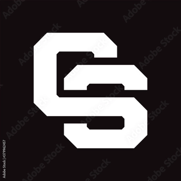 Obraz Initial letter CS or C3 logo template with sporty bold line illustration in flat design monogram symbol