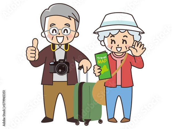 Obraz 旅行をするシニア夫婦