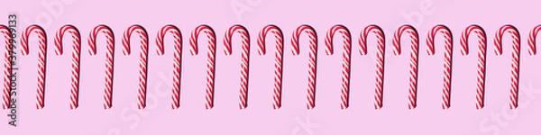 Fototapeta Ribbon Seamless Pattern Red and White Christmas Candy Staves