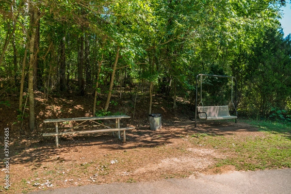 Fototapeta Picnic area in a park