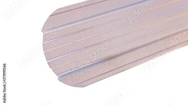 Fototapeta Blockhouse rails for fence colored colorful metal profile elements isolated