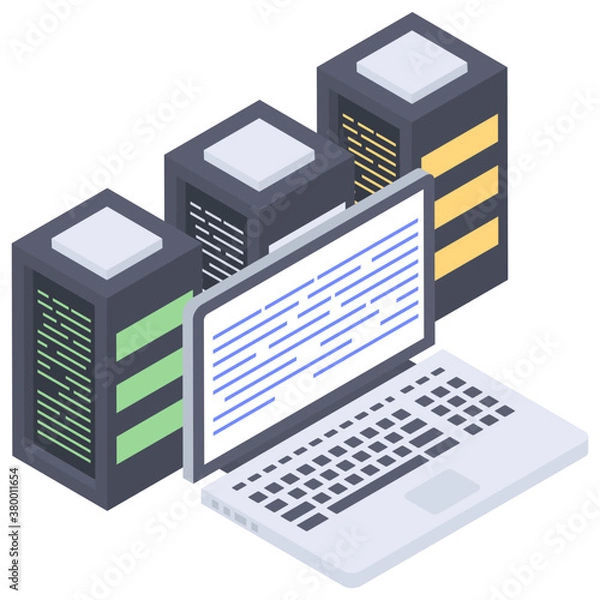 Fototapeta 
Web hosting icon in isometric design.
