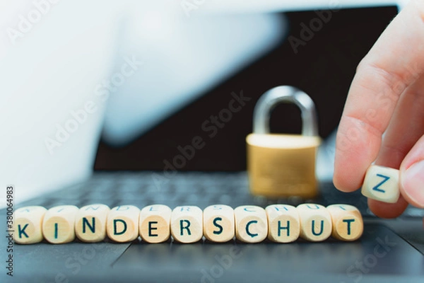 Obraz concept with lock and key. child protective  concept