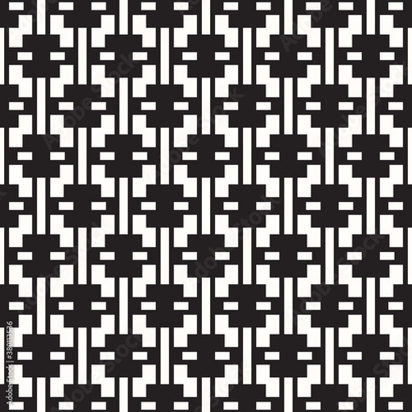 Fototapeta Abstract black geometric of rectangle and square pattern on white background.