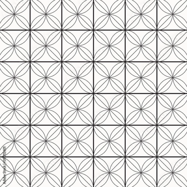 Obraz Geometry of circle and square on background. vector pattern. pattern is on swatch panel.