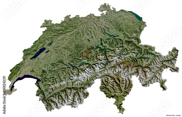 Obraz Switzerland on white. Satellite