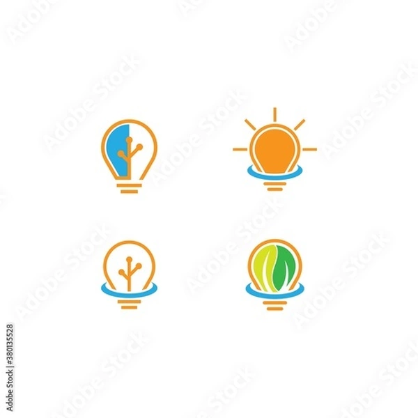 Fototapeta Lamp logo vector icon