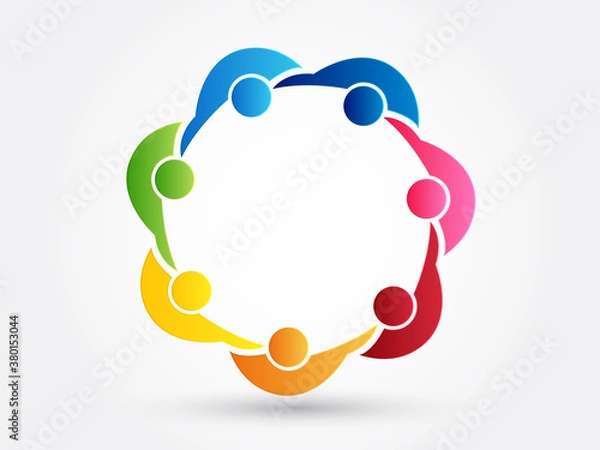Obraz Logo teamwork unity business people vector image
