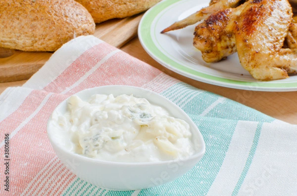 Obraz Blue cheese sauce for chicken wings