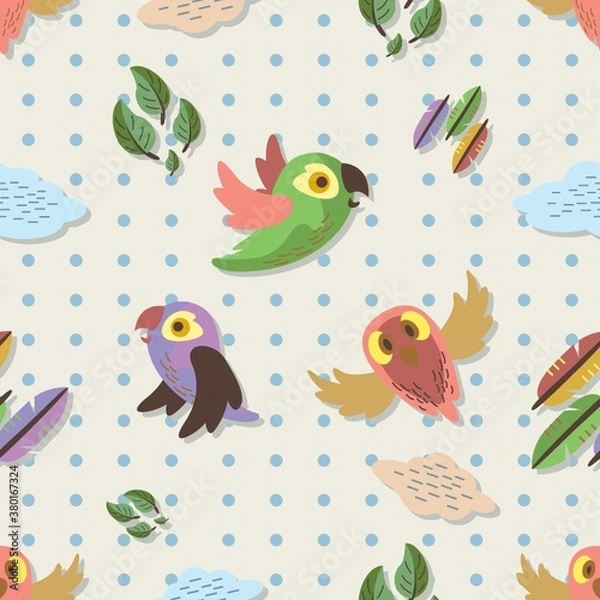 Fototapeta Scandinavian bird pattern