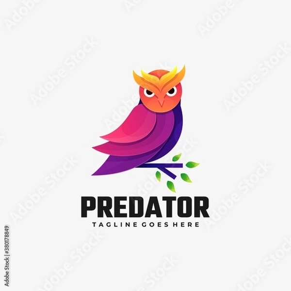 Fototapeta Vector Logo Illustration Predator Gradient Colorful Style.