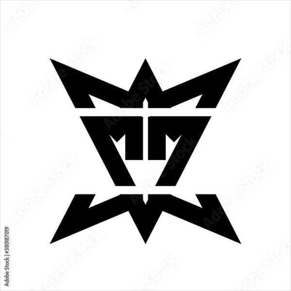 Fototapeta MM Logo monogram with crown up down side design template