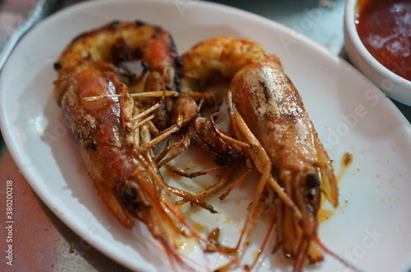 Fototapeta 구운 새우들