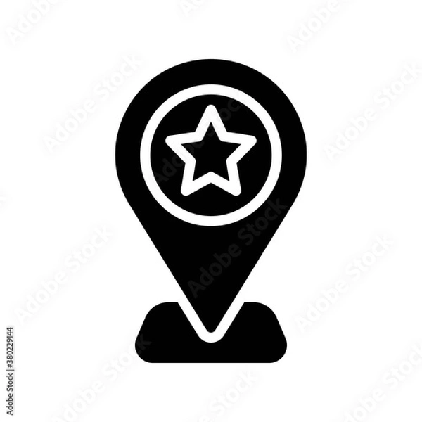 Fototapeta party icons related party location pin with star and place vector with editable stroke