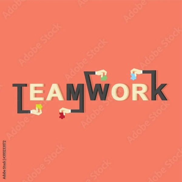 Obraz Teamwork lettering design