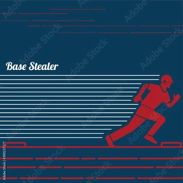 Fototapeta Baseball base stealer