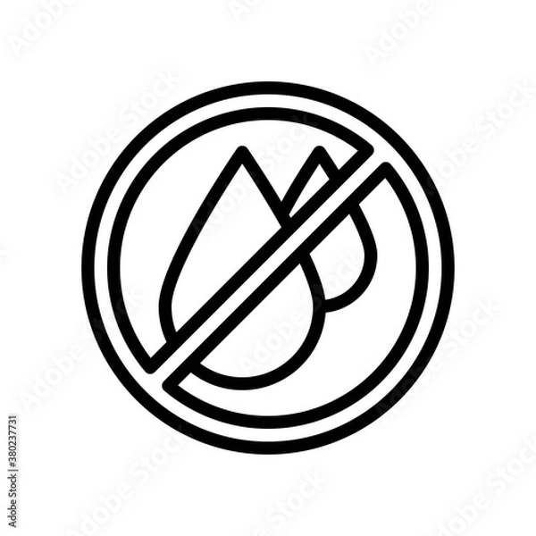 Fototapeta plumber icons related no water or restriction sign with water drops vector in lineal style,
