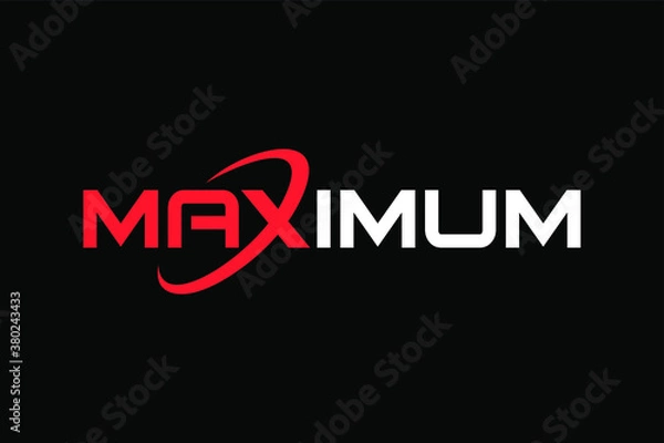 Fototapeta Typography of MAXIMUM with unique on 'X' letter ready to use.