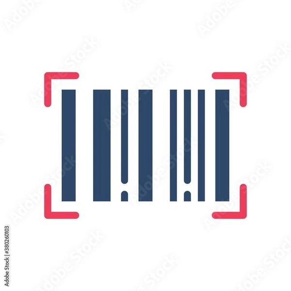 Fototapeta supper market or online shopping related bar code or scane code vector in flat style,