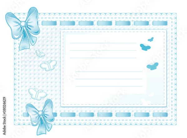 Fototapeta Blue framework made of cloth with bows