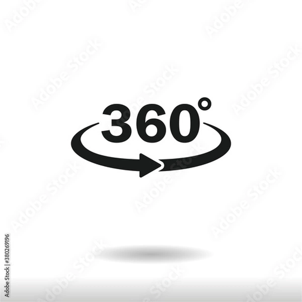 Fototapeta 360 degree icon vector . Rotation sign