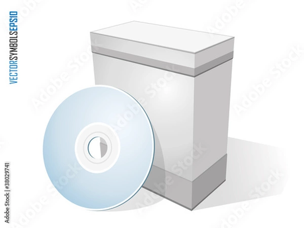Obraz Software box with disc isolated on white