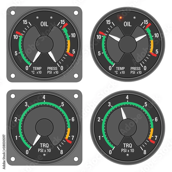 Obraz Aircraft indicators 1 - 480B dashboard set