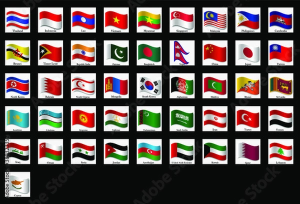 Obraz set of icons of countries