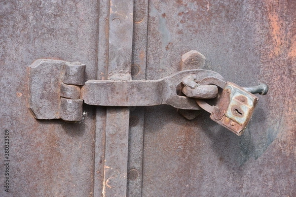 Obraz old locks and welded hinges