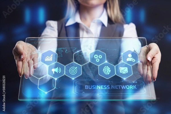 Fototapeta Business, Technology, Internet and network concept. Online Business Network.