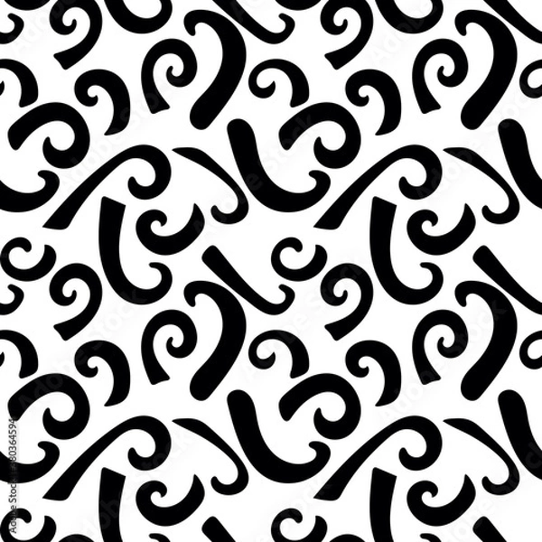 Fototapeta Trendy seamless pattern with graphic abstract shapes. Avant garde puzzle style.