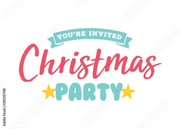 Obraz You're Invited to Our Christmas Party Vector Illustration Background
